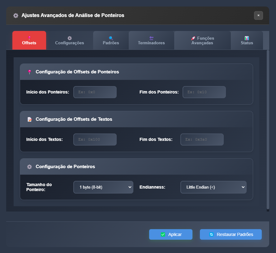Análise de Ponteiros do Foxy Editor